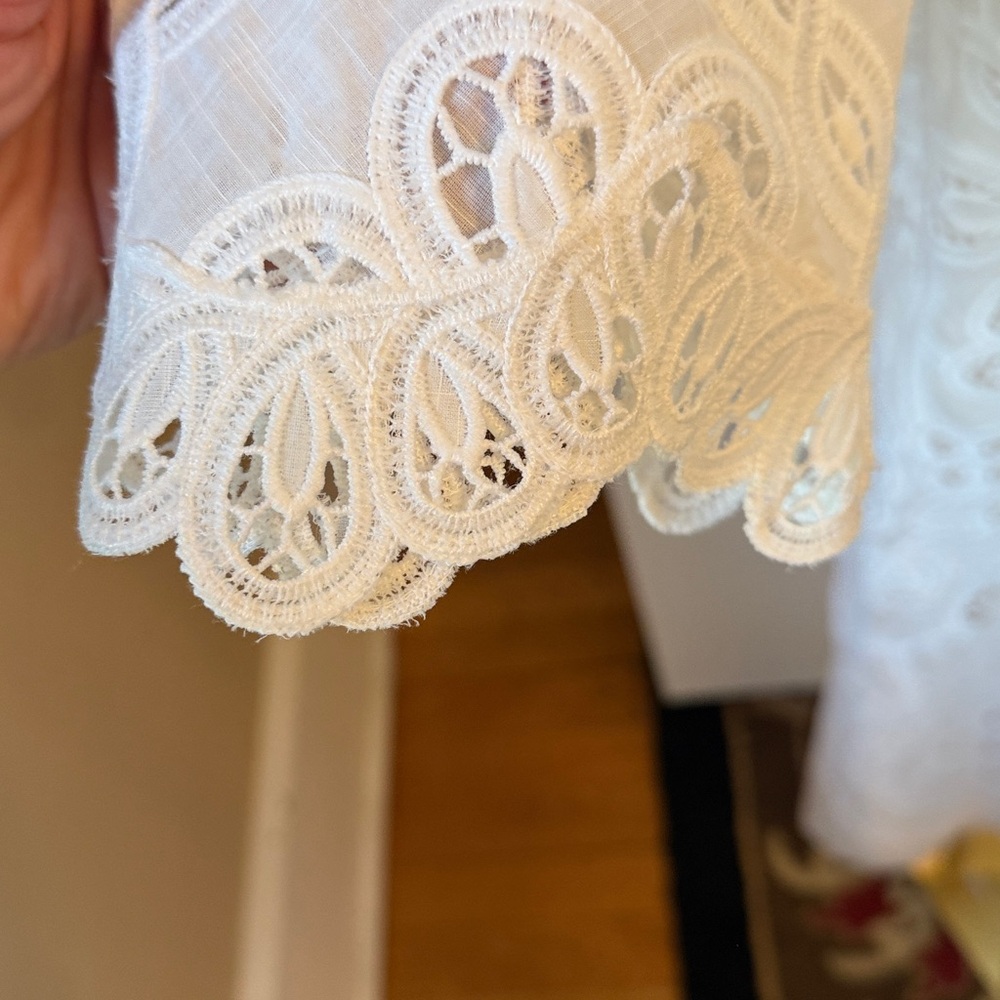 Zimmermann White Long-Sleeve Eyelet Lace Midi Dress - Picture 5 of 15